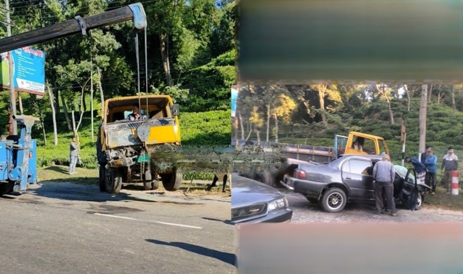 সিলেটে কার–ট্রাক সং ঘ র্ষে যুবকের মৃ ত্যু