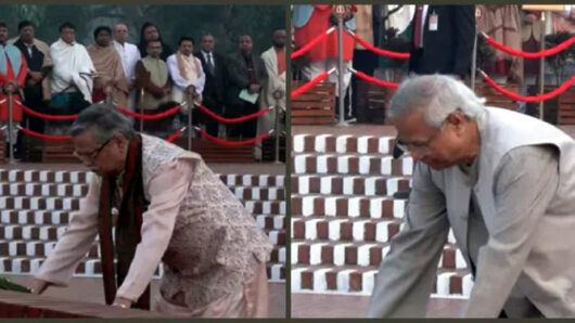 বীর শহীদদের শ্রদ্ধা জানালেন রাষ্ট্রপতি-প্রধান উপদেষ্টা