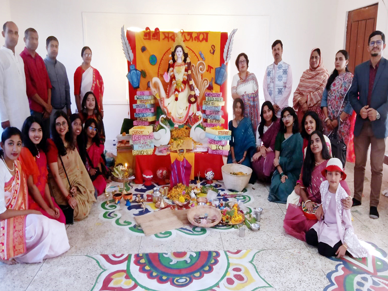 সিলেট সরকারি অগ্রগামী বালিকা বিদ্যালয়ে ধর্মীয় ভাবগাম্ভীর্যে সরস্বতী পূজা উদযাপন