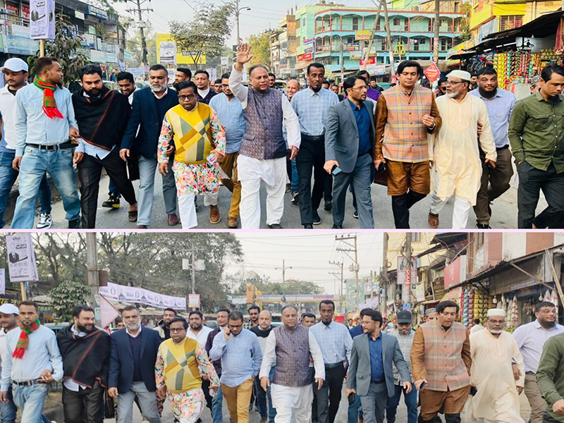 গোলাপগঞ্জ-বিয়ানীবাজারজুড়ে ধানের শীষের ‘ঢেউ’