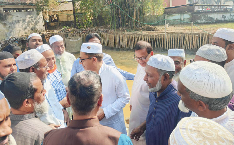খোজারখলা মারকাজ মসজিদের অজুখানার উন্নয়ন কাজ পরিদর্শন করলেন খন্দকার মুক্তাদির