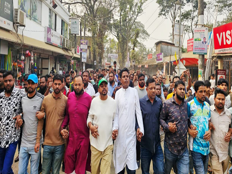 ১২ ফেব্রুয়ারি নির্বাচনকে সামনে রেখে গোয়াইনঘাট যুবদলের প্রচার মিছিল ও পথসভা