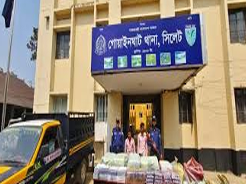 গোয়াইনঘাটে ৬৬ লাখ টাকার ভারতীয় পণ্যসহ আটক ২