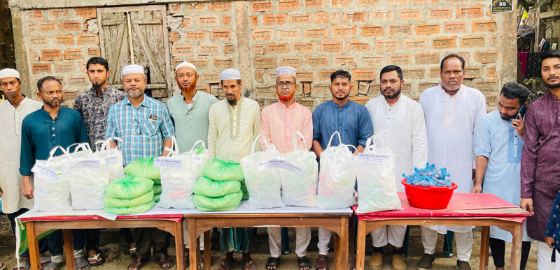 সিলেটে ছাত্রদল নেতা রুবেল আহমেদের উদ্যোগে ১১৫ পরিবারে রমজানের উপহার বিতরণ