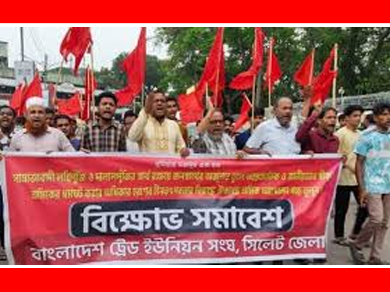 ঈদ বোনাস ও বকেয়া মজুরি পরিশোধের দাবিতে শ্রমিক সমাবেশ