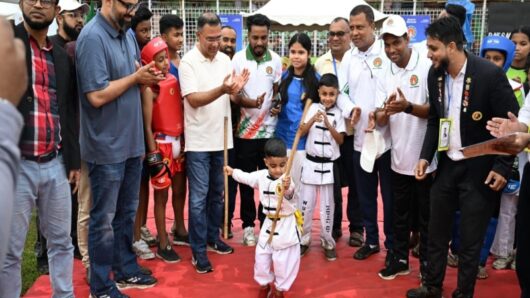 সিলেট জেলা স্টেডিয়ামে প্রধানমন্ত্রীর সামনে উশু প্রদর্শন করে প্রশংসিত রিফাত
