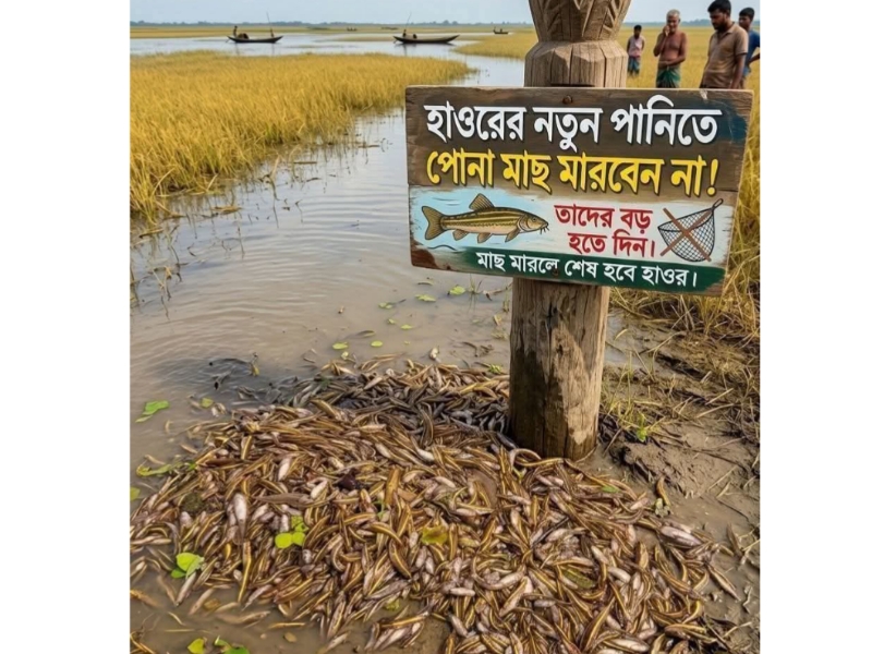 জগন্নাথপুরে দেশীয় মাছ রক্ষায় মৎস্য অফিসের প্রচার অভিযান