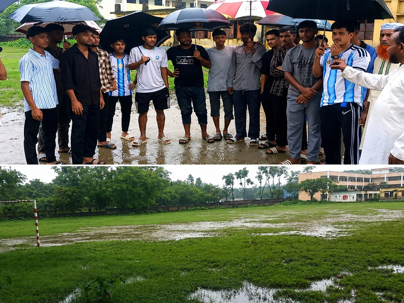 ওসমানীনগরে যুক্তরাজ্য প্রবাসীদের অর্থায়নে বুরুঙ্গা স্কুল মাঠে মাটি ভরাট; মিনি স্টেডিয়াম নির্মাণের দাবি খেলোয়াড়দের