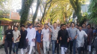 শান্তিগঞ্জে জামায়াত-শিবিরের বক্তব্যের প্রতিবাদে ছাত্রদলের বিক্ষোভ