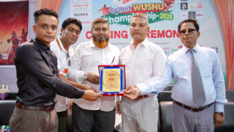 আশিয়ান গ্রুপ সিলেট উশু চ্যাম্পিয়নশিপে সম্মাননা ক্রেস্ট পেলেন মো. আরিফ উদ্দিন ওলি
