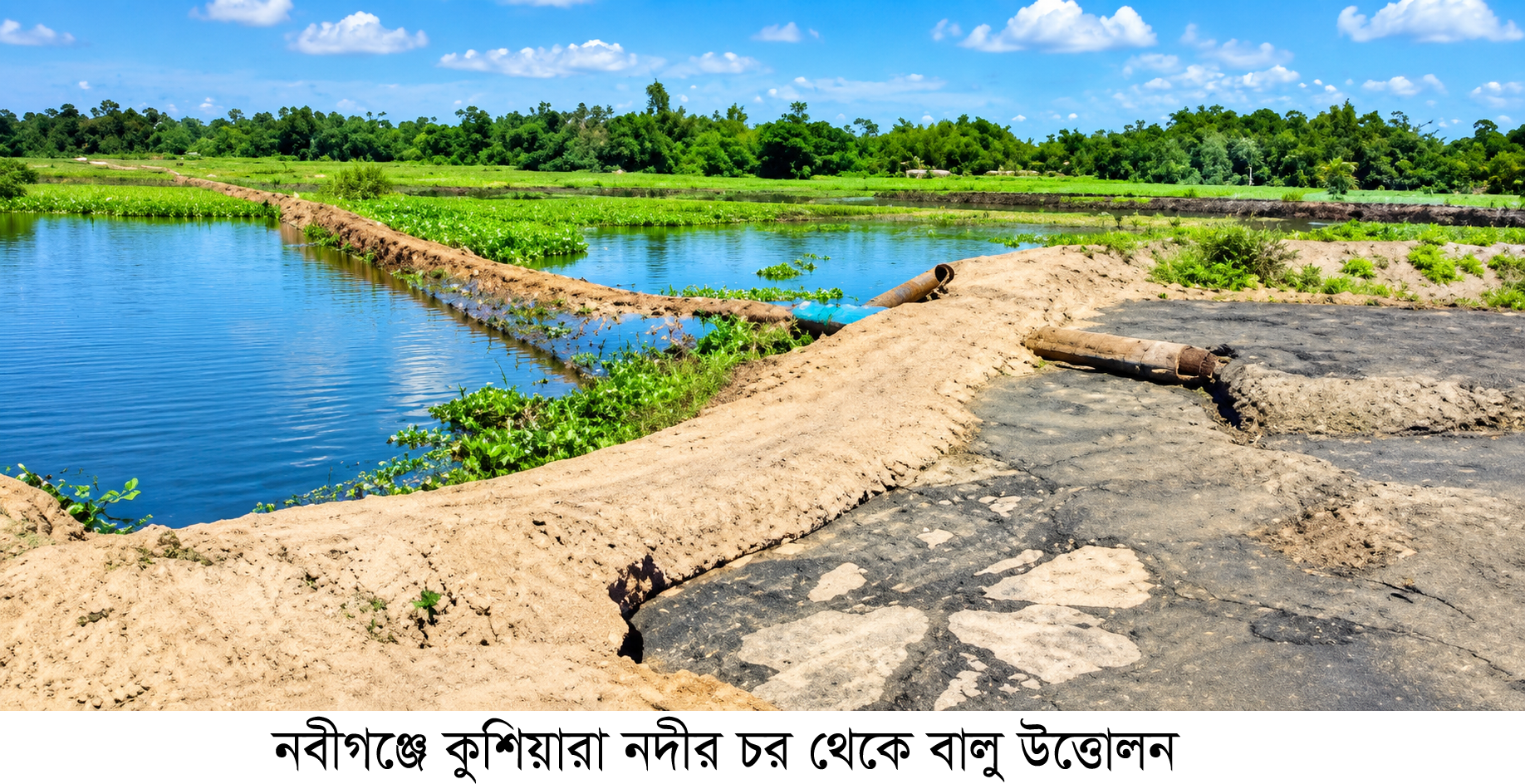 নবীগঞ্জে কুশিয়ারা নদীর চর থেকে বালু উত্তোলন ক্স ৩০ লাখ ঘনফুটের অনুমতির বিপরীতে অতিরিক্ত উত্তোলনের অভিযোগ, রাজস্ব ফাঁকির দাবি