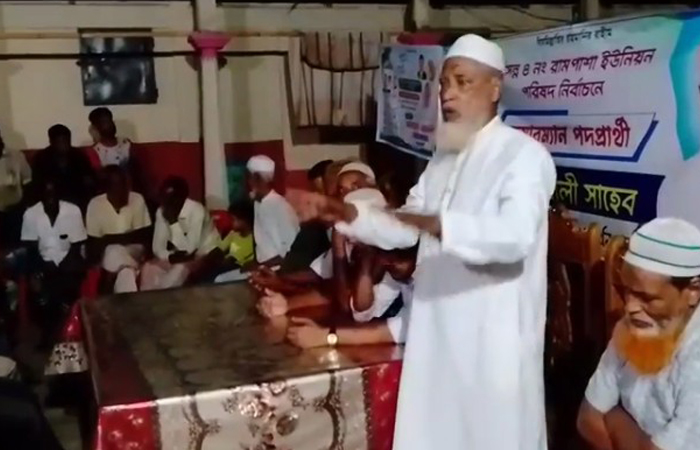 বিশ্বনাথের রামপাশায় গ্রামবাসীর সাথে চেয়ারম্যান পদপ্রার্থী আজাদ আলীর মতবিনিময়